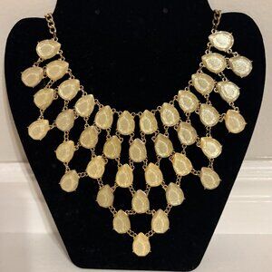 Gold and Beige Jewel Necklace